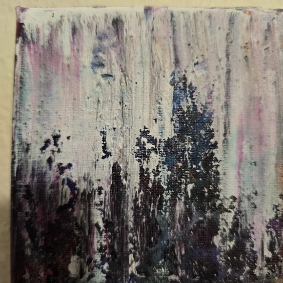 HANDCRAFTED Abstract Painting HANDPAINTED Artwork HANDMADE Wall Art Decor 8"x8" - Picture 4 of 16